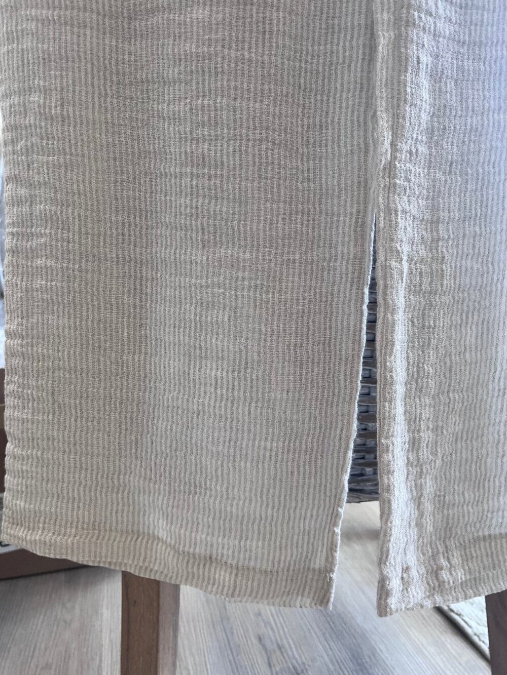 NEW! Italian 100% Linen BOGETTA DI LINO Striped Ivory Wide Leg Beach Pants XS - Picture 11 of 16